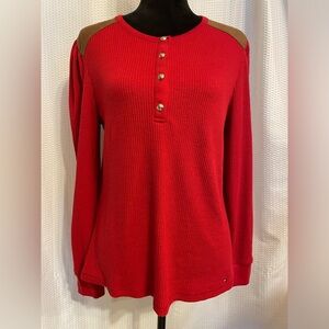 Tommy Hilfiger Red Thermal Blouse Size Large